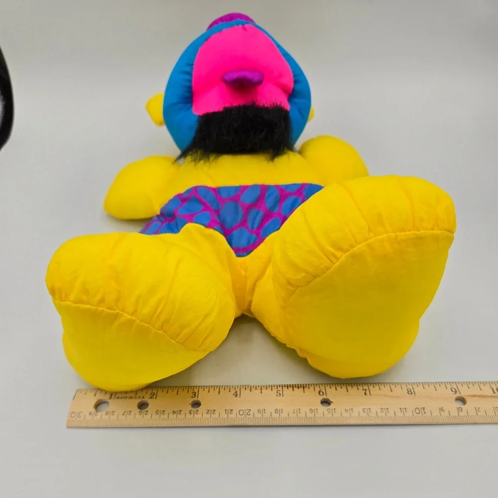 Vintage Fisher Price Puffalumps Grrrunts Caveman Plush 1992‎ Yellow Works